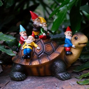 1pc Turtle Gnome Statue, Outdoor Garden Resin Crafts, Fairy Garden Art Ornaments, Landscaping DIY Garden Sculptures, For Yard Lawn Balcony Home Decor, Housewarming Gift