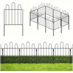 25pcs Garden Fence, Garden Decorative Fence, Rustproof Metal Wire Garden Fence Border For Outdoor Yard Landscape Patio, Small Animal Barrier Fence For Dog Rabbit Pet Balcony Indoor Outdoor Garden Fence Decor, 25ft (L) X 23.6in (H)