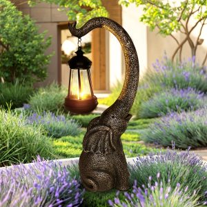 1PC Solar Garden Statues, Elephant Statues, Courtyard, Lawn, Garden Decoration, Outdoor, Interior Decoration, Landscape Lights