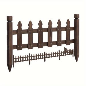 Wood Picket Garden Fence Edging Fencing Garden Yard Border Edging Panels Posts Flower Plants Pool Fences