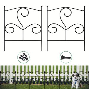 Decorative Garden Fence Border 24 Pack, 16.5in (H) X25ft (L) No Dig Fence For Dogs, Decorative Garden Fencing Animal Barrier Fence Outdoor Yard Patio Extension For Plant Flower Bed Landscape